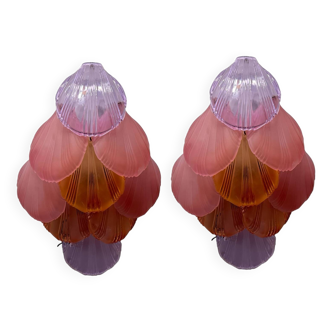 Appliques Coquille de Verre Multicolore Set de 2