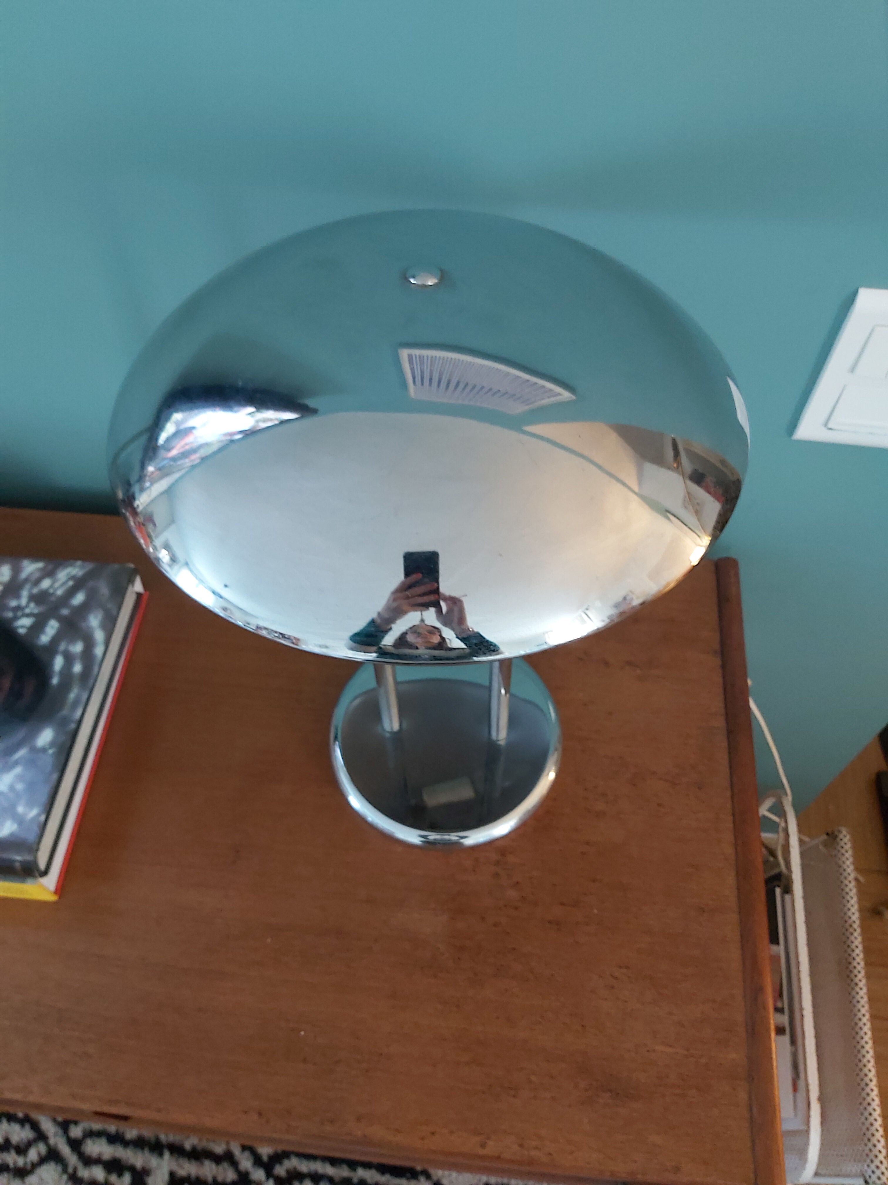 Robert Sonneman's chrome mushroom lamp for Ikea years 80
