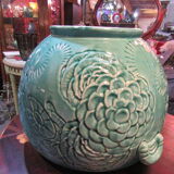 Cache pot bleu marqué orchie
