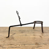 Antique wrought iron fire place pan trivet 18th century
