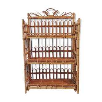 Rattan wall shelf