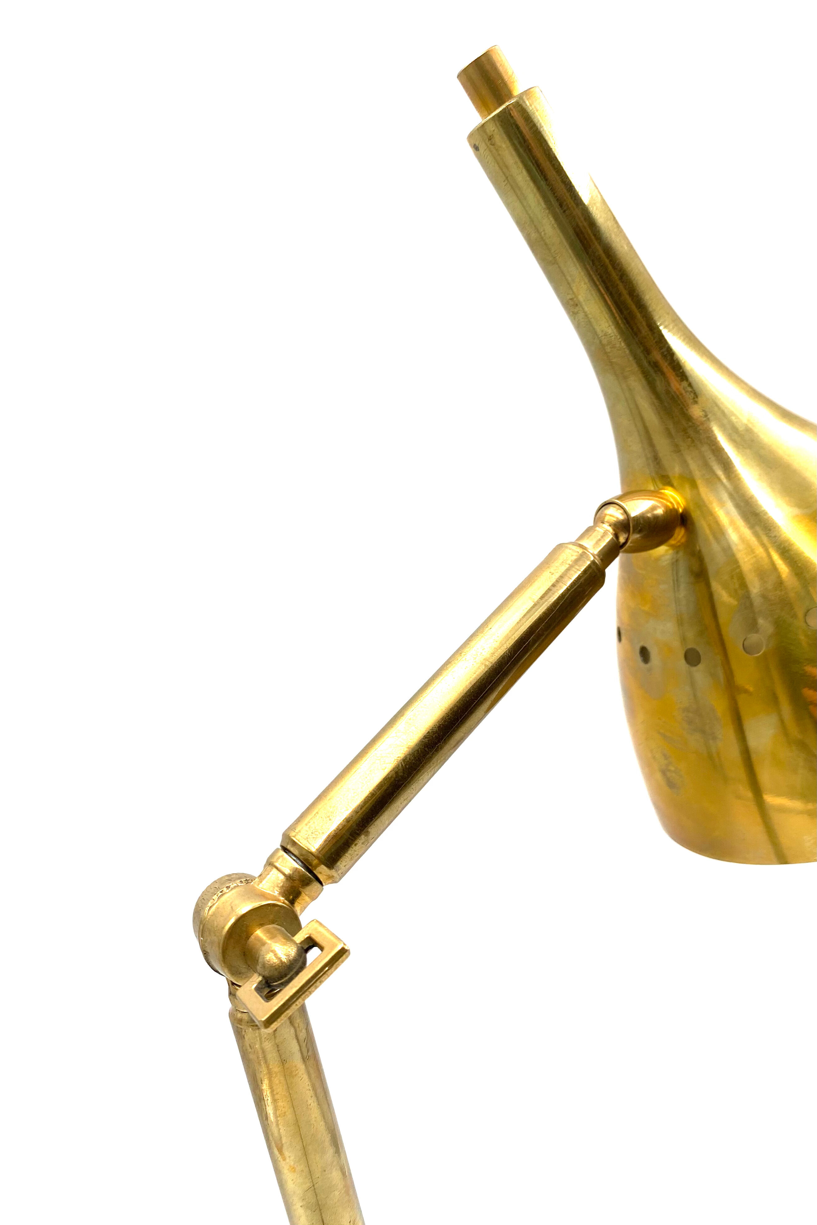 Golden brass table with Carrara marble base, Italy ca. 1980