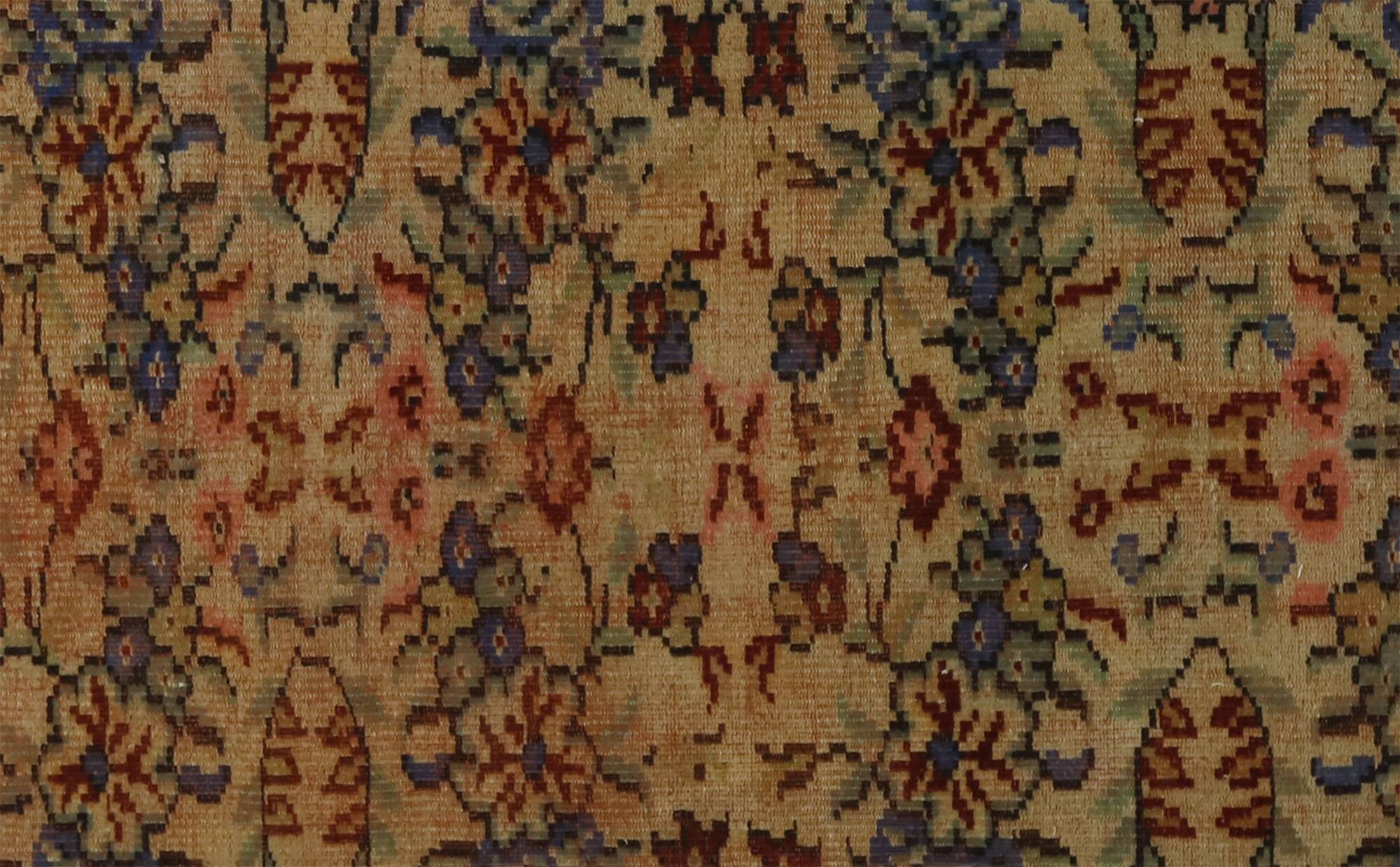 One-of-a-kind turkish handwoven vintage rug - rustic vintage charm 260x 158