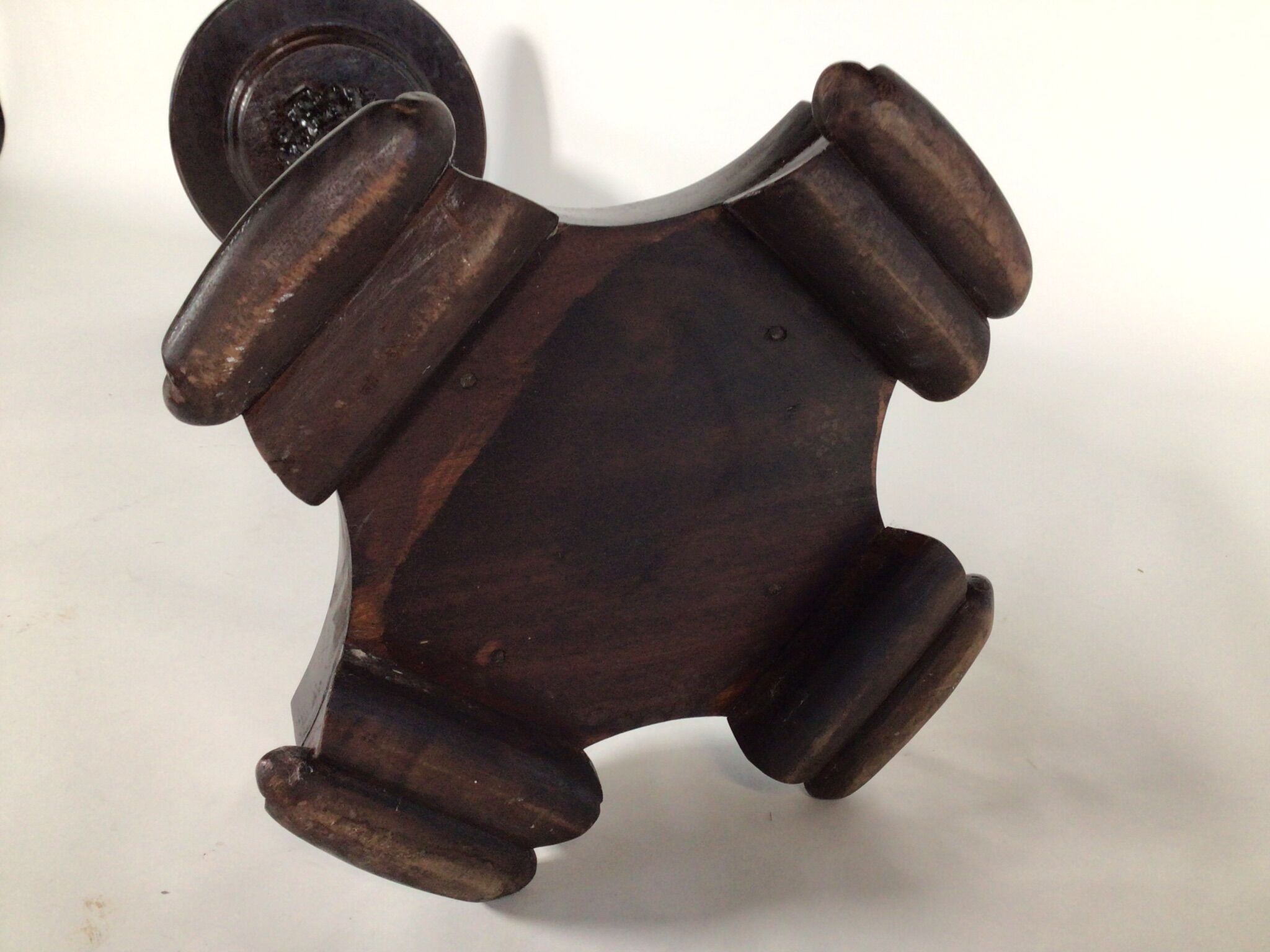 Oak carved plant stand