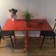 Table pliante pliable formica orange vintage