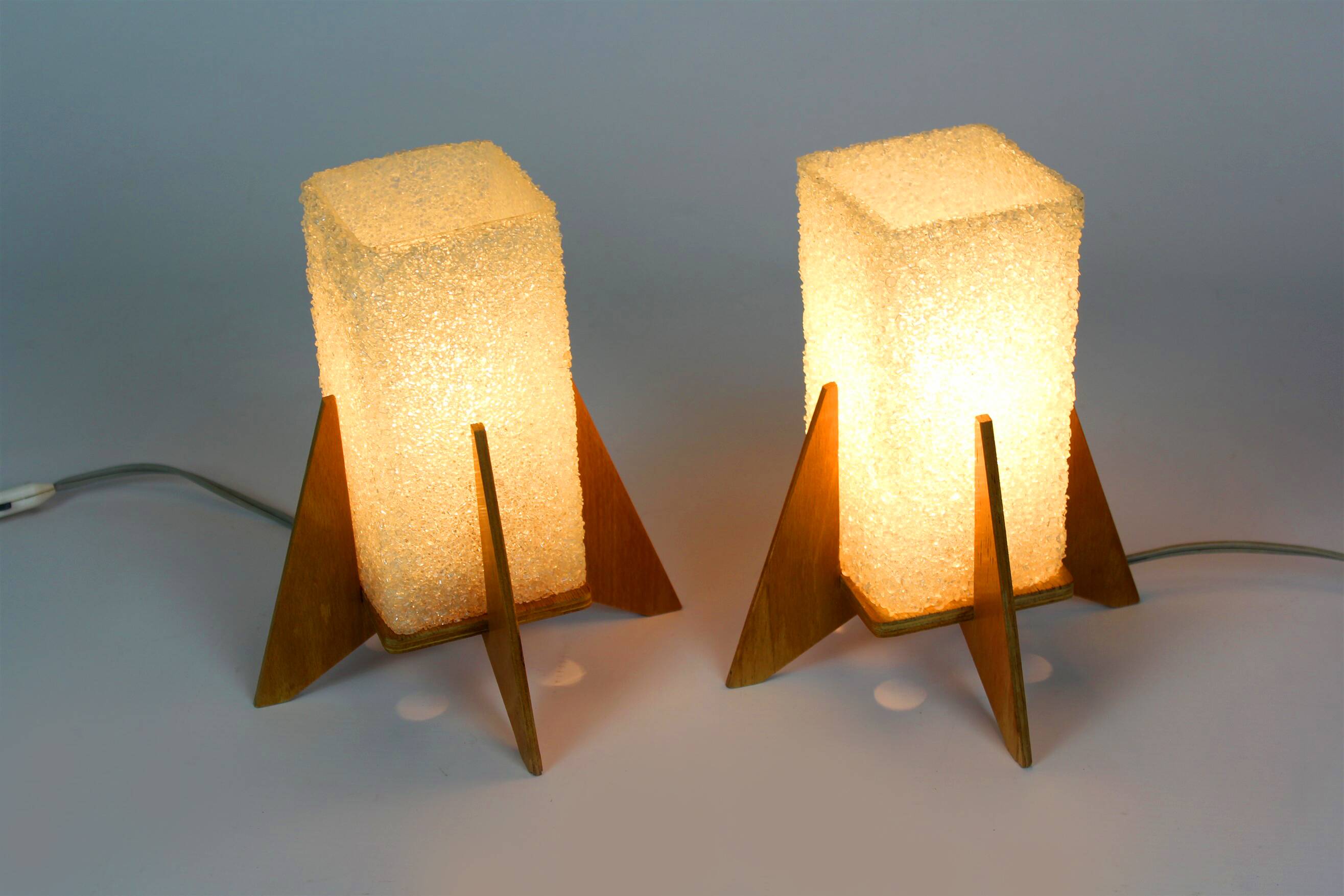 Rocket table lamps from pokrok zilina, 1970s, set of 2