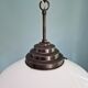 Large Art Deco pendant light in white opaline, 1930.