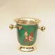 Champagne Bucket / Vintage Ice Bucket in Enamelled Brass with Flower Design