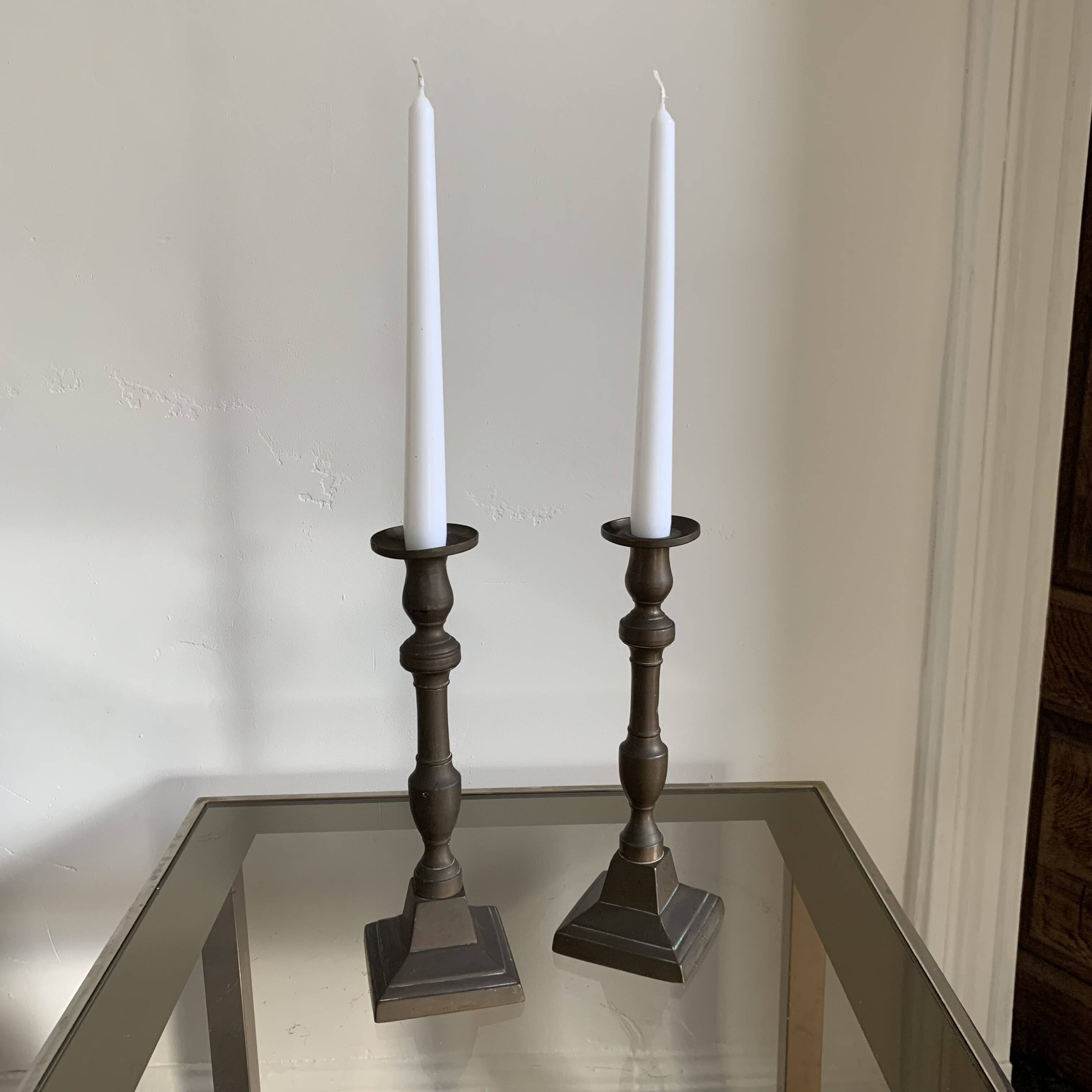 Pair of brass candlesticks
