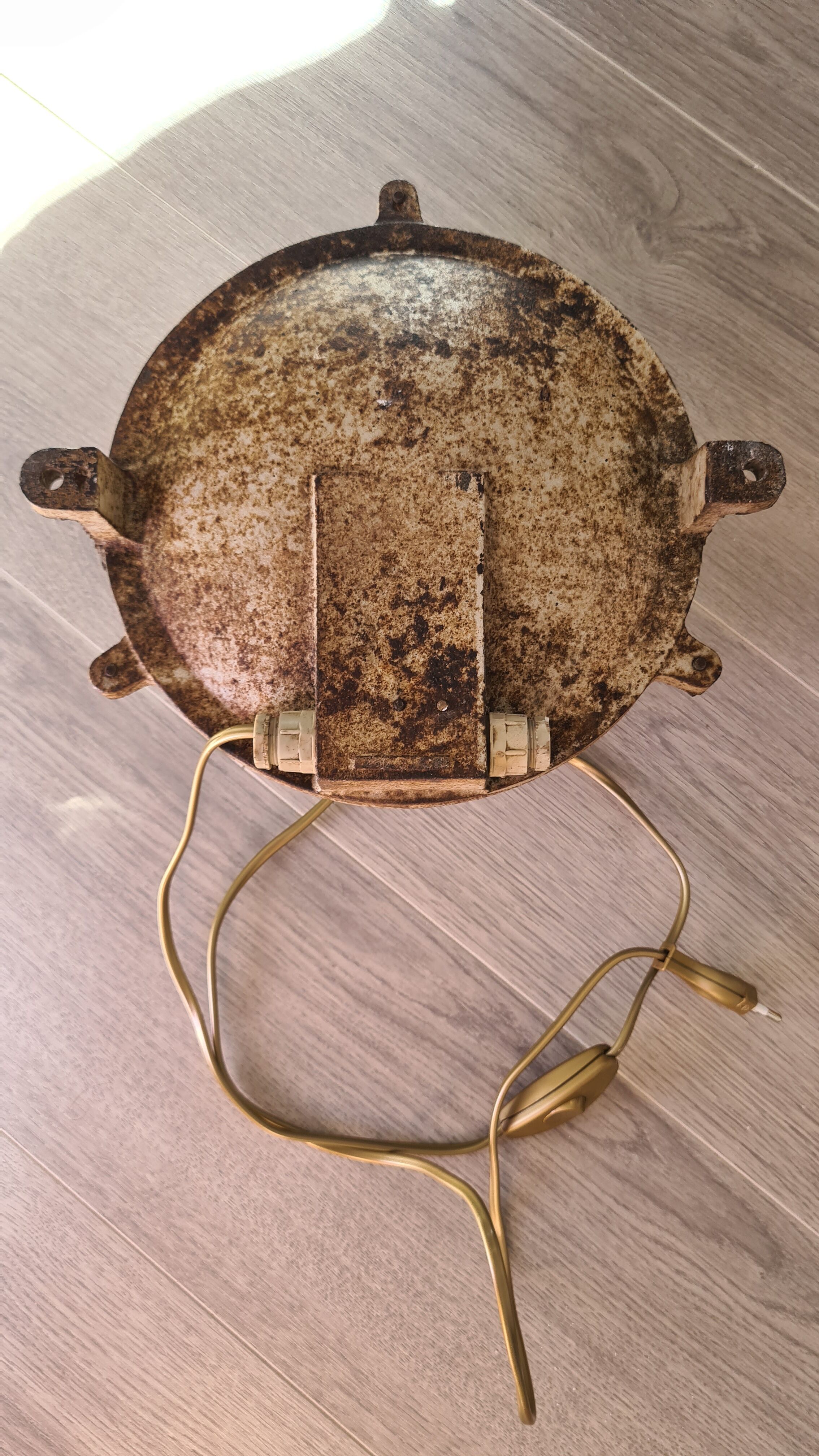 Cast iron porthole wall lamp by TH