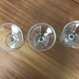 3 coupes champagne en cristal
