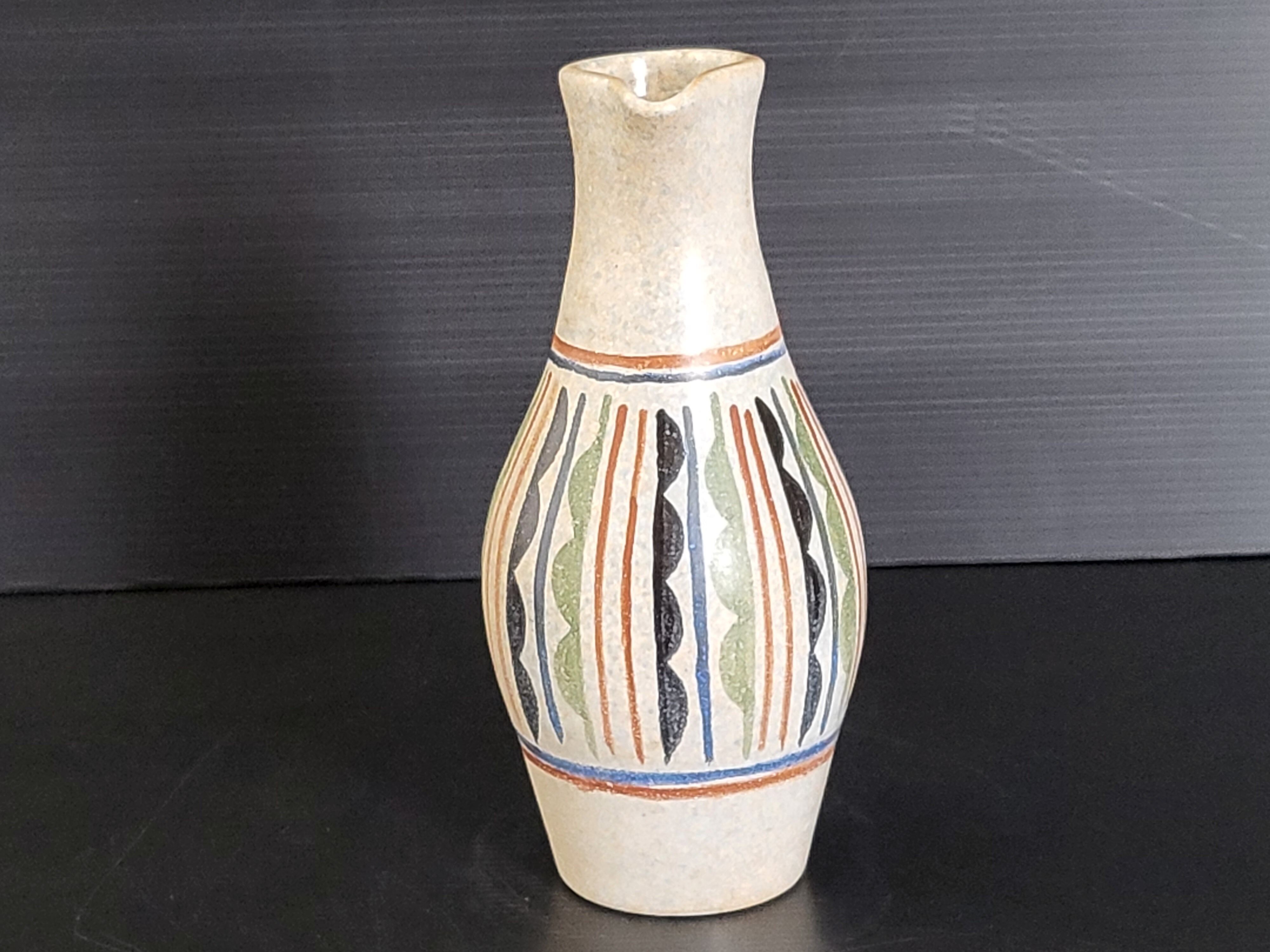 Vintage stoneware pitcher by J.M. Farkas 1970