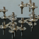 Rare set of 7 BMF Orion type Nagel candlesticks with box