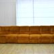Canapé d'angle modulable en velours côtelé jaune, années 1970, lot de 6