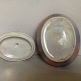 Oval box pink purple pearl iridescent 70s