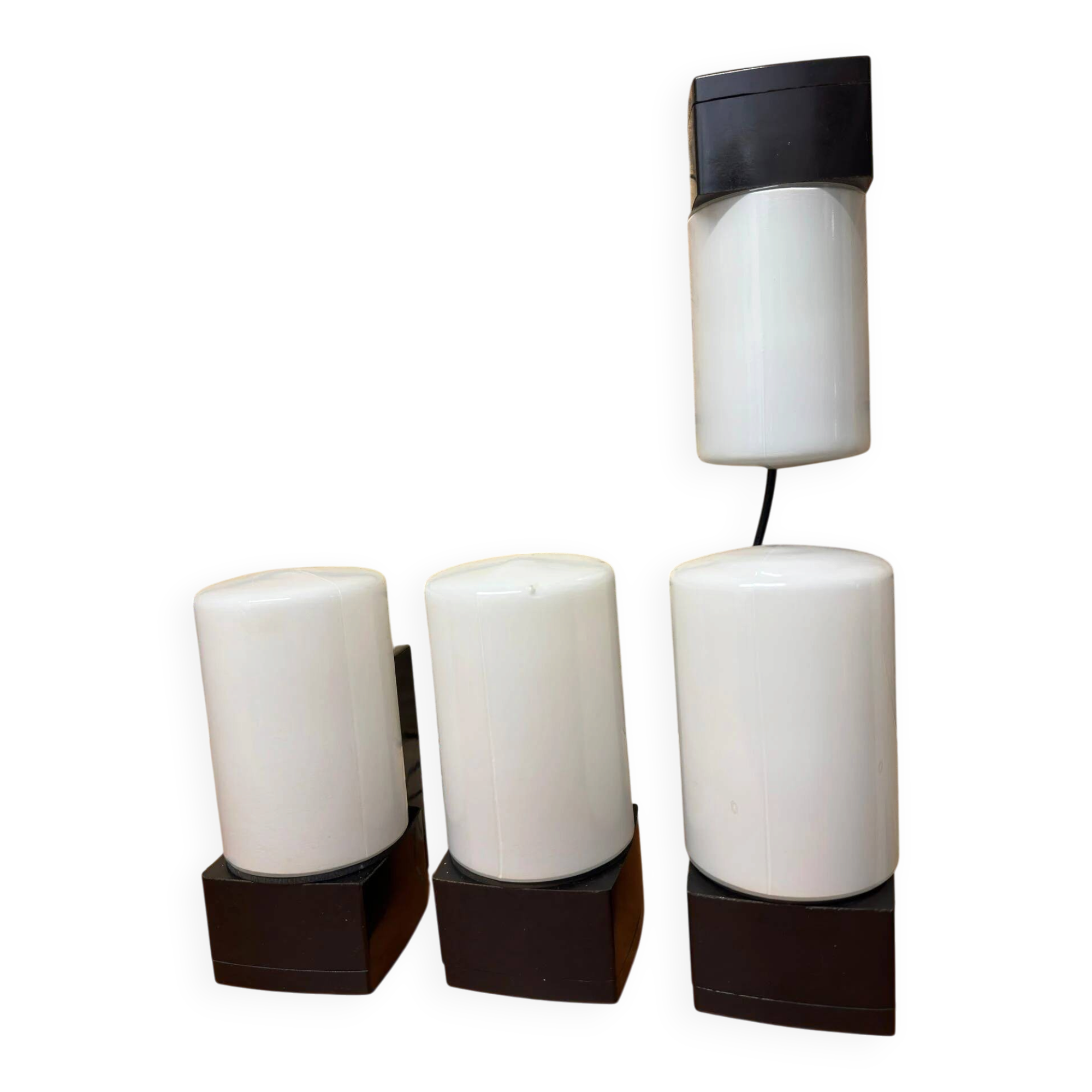 1970s Czech Bakelite & Opaline bathroom wall lights