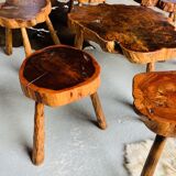 Set of 7 stools + 1 coffee table - brutalist movement