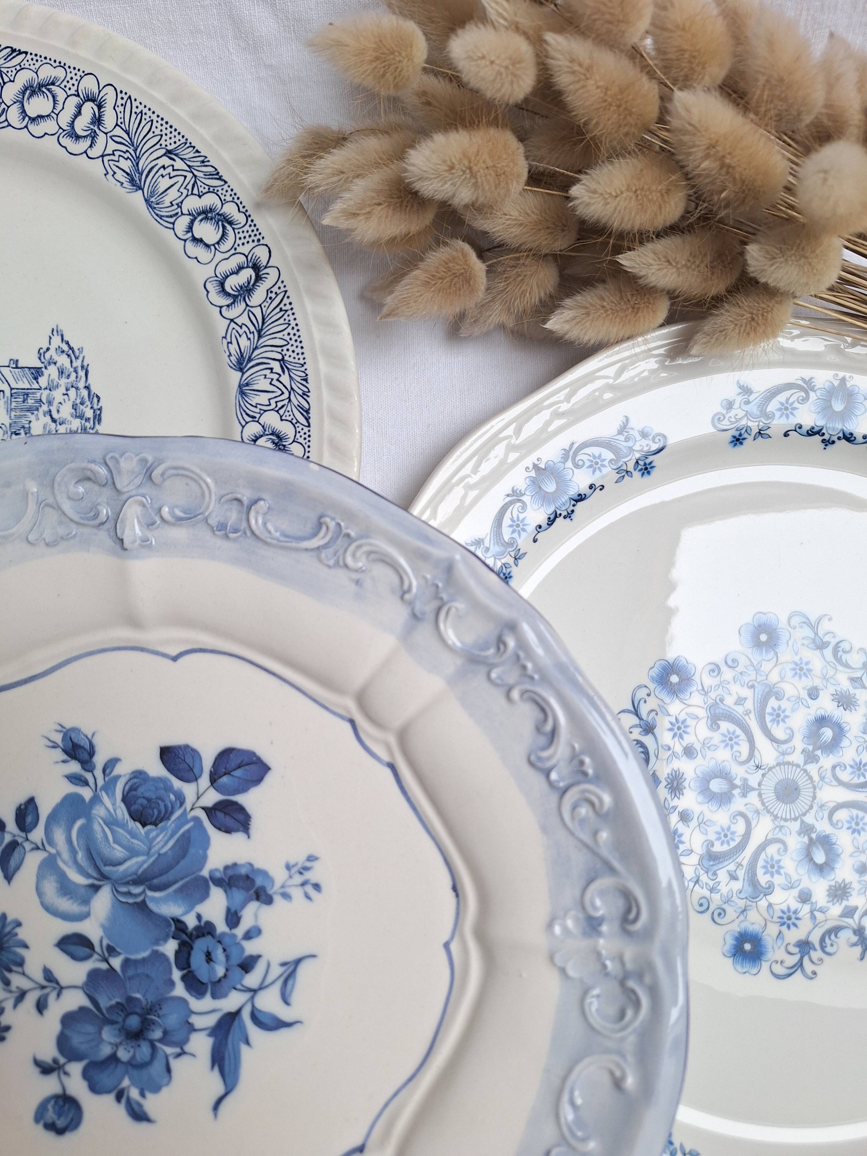 Vintage blue dinner plates