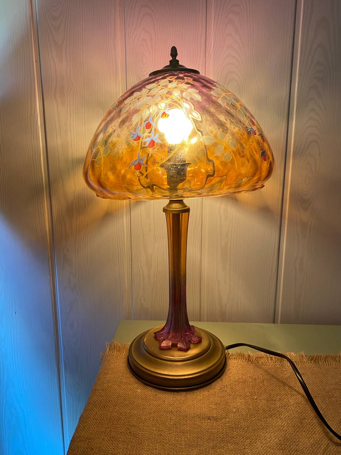 Art Nouveau style glass lamp