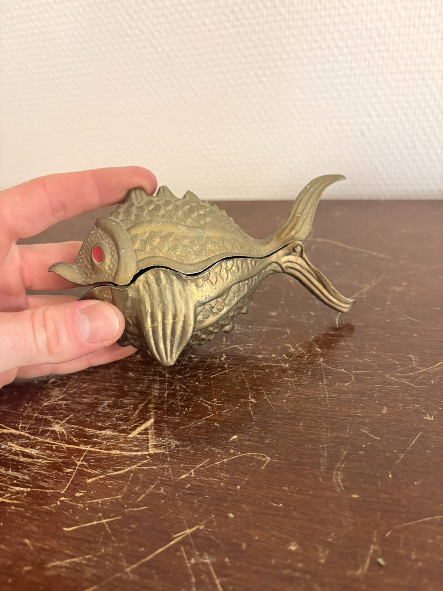 Vintage Articulated Ashtray Fish Golden Brass 1970