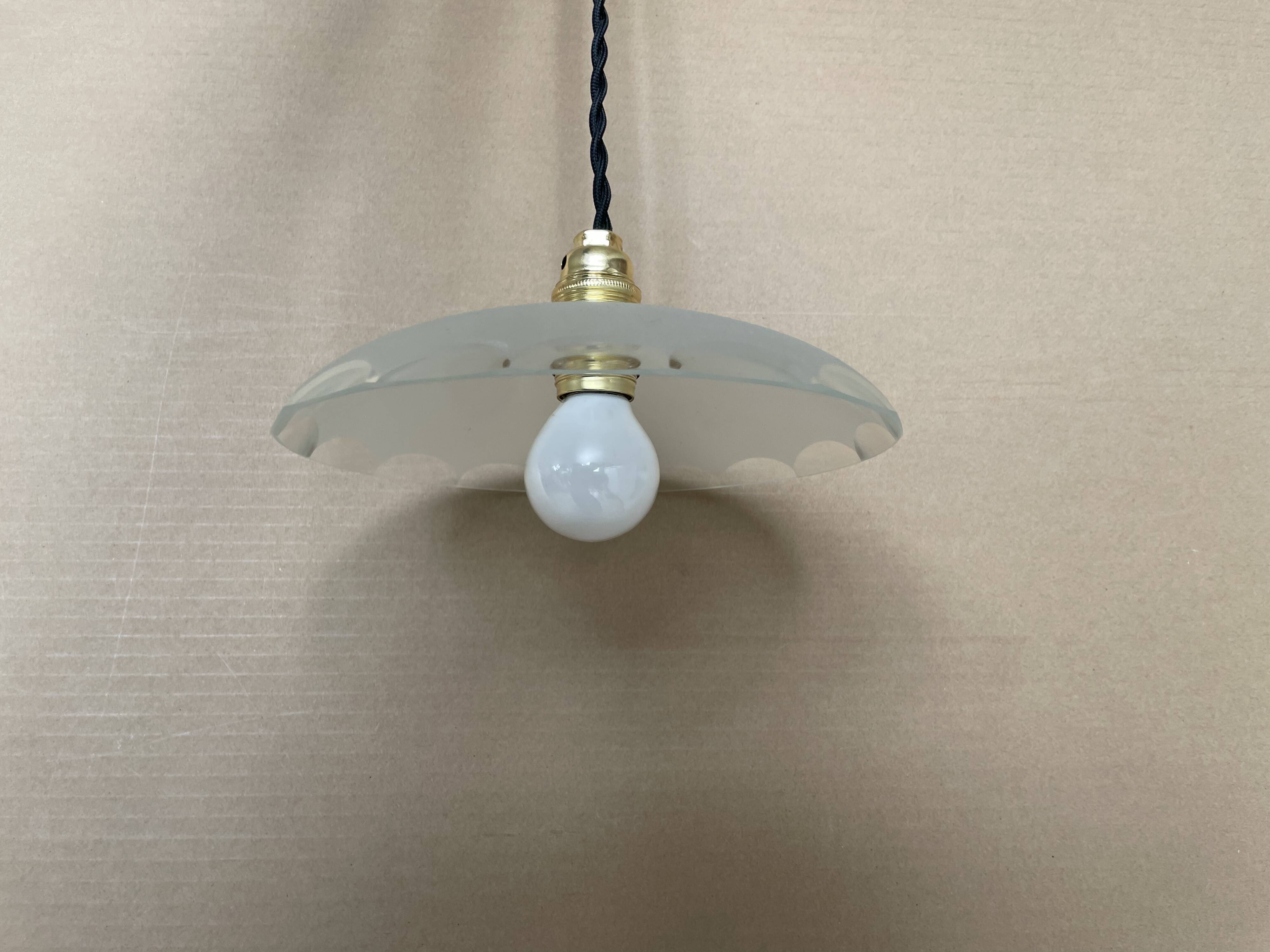 Small antique glass pendant light