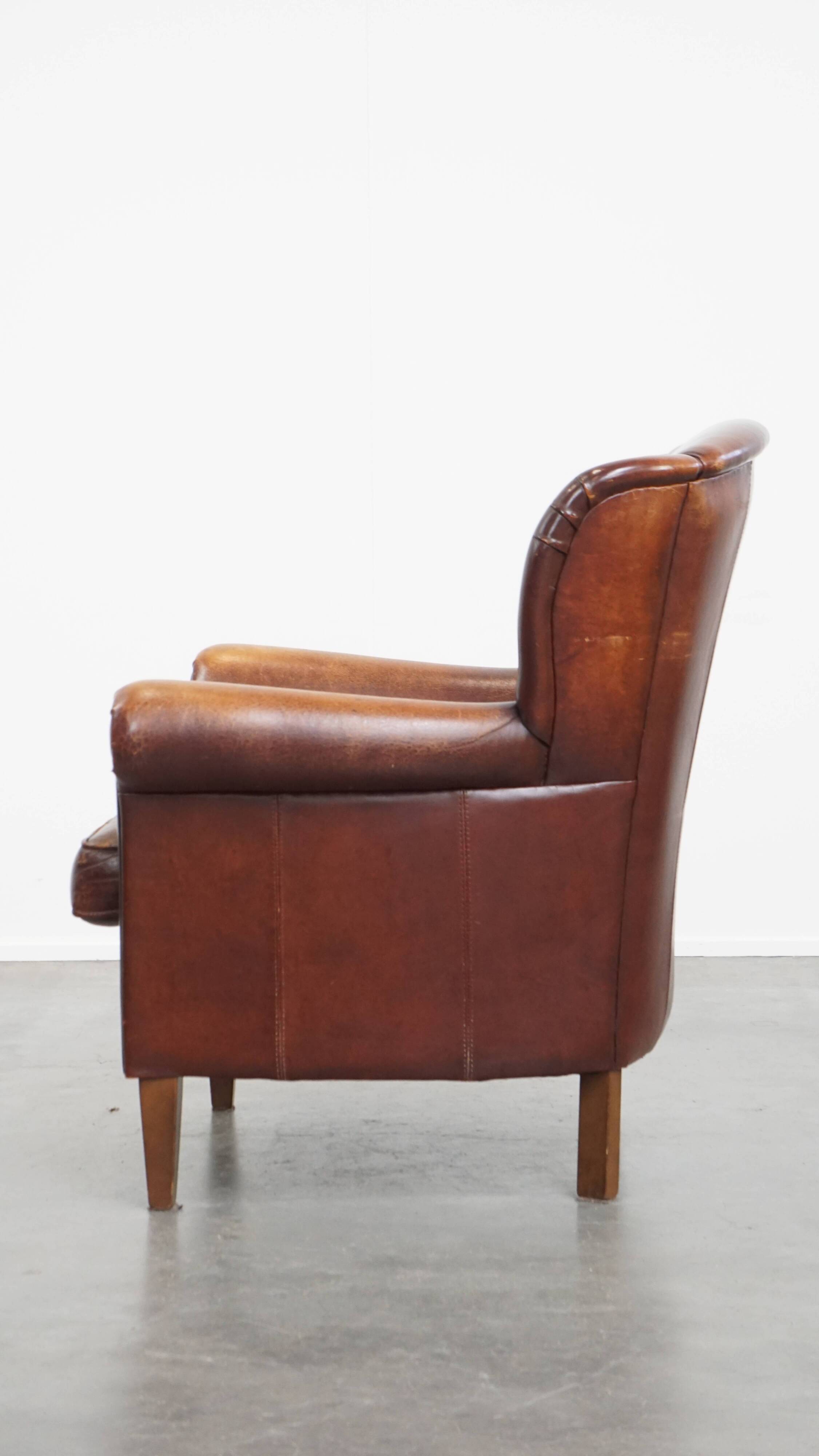Sheepskin Leather Wingback Chair