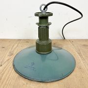 Industrial Green Enamel Pendant Lamp with Cast Aluminium Top, 1960