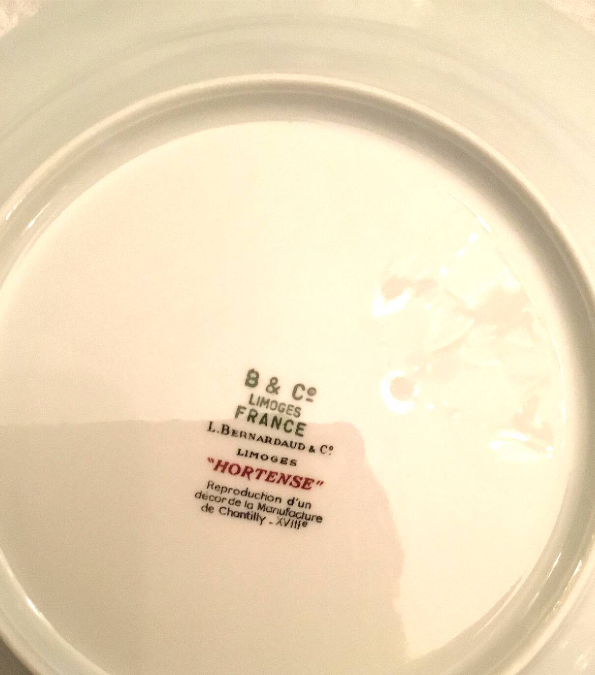 Bernardaud Limoges Hortense porcelain dinner service