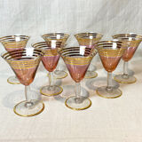8 pink and gold champagen cups