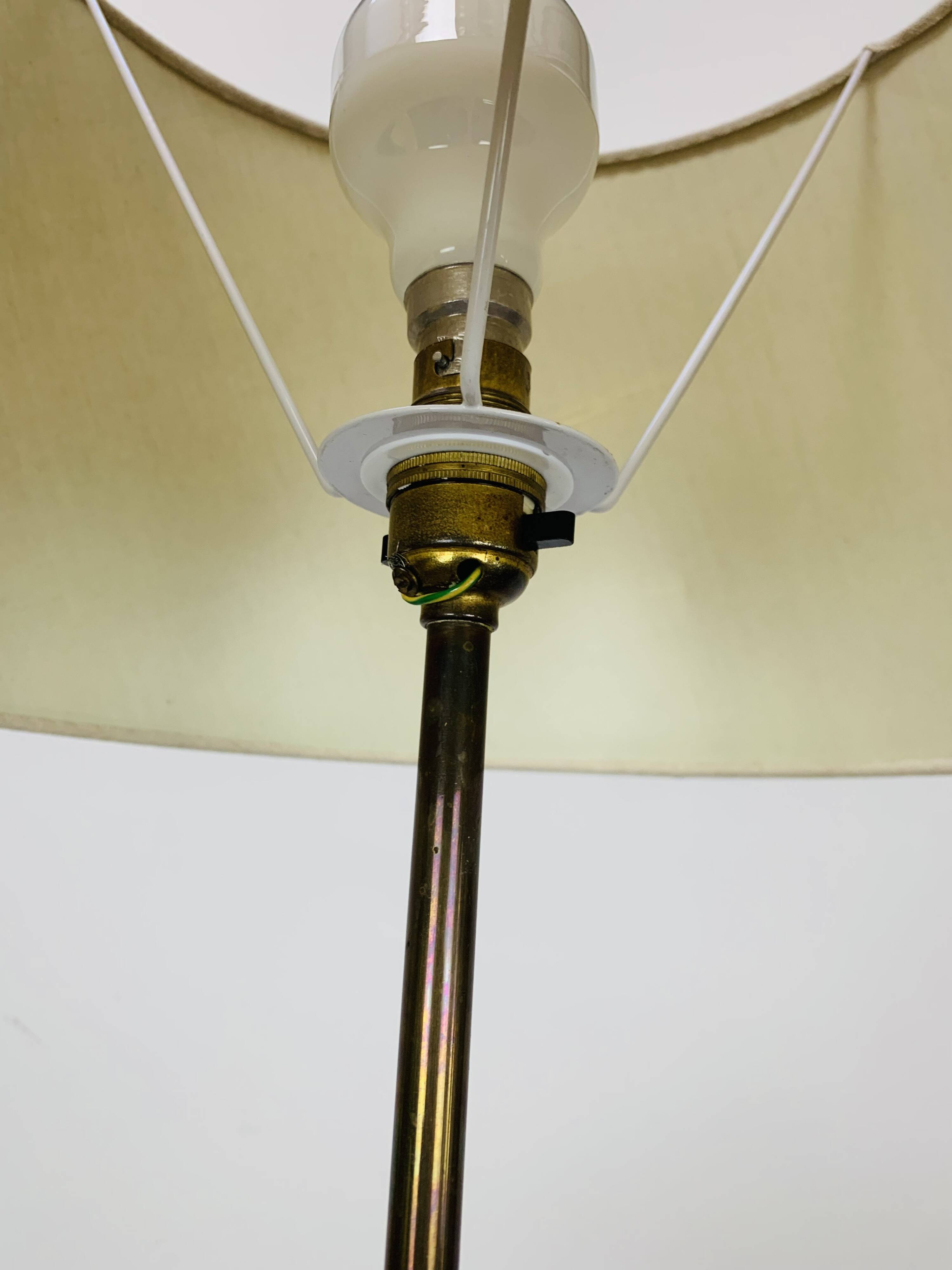 Scandinavian teak and brass floor lamp, 1960s