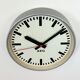 Grey Industrial Factory Wall Clock from AEG, 1960s