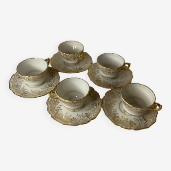 5 Limoges gold cups