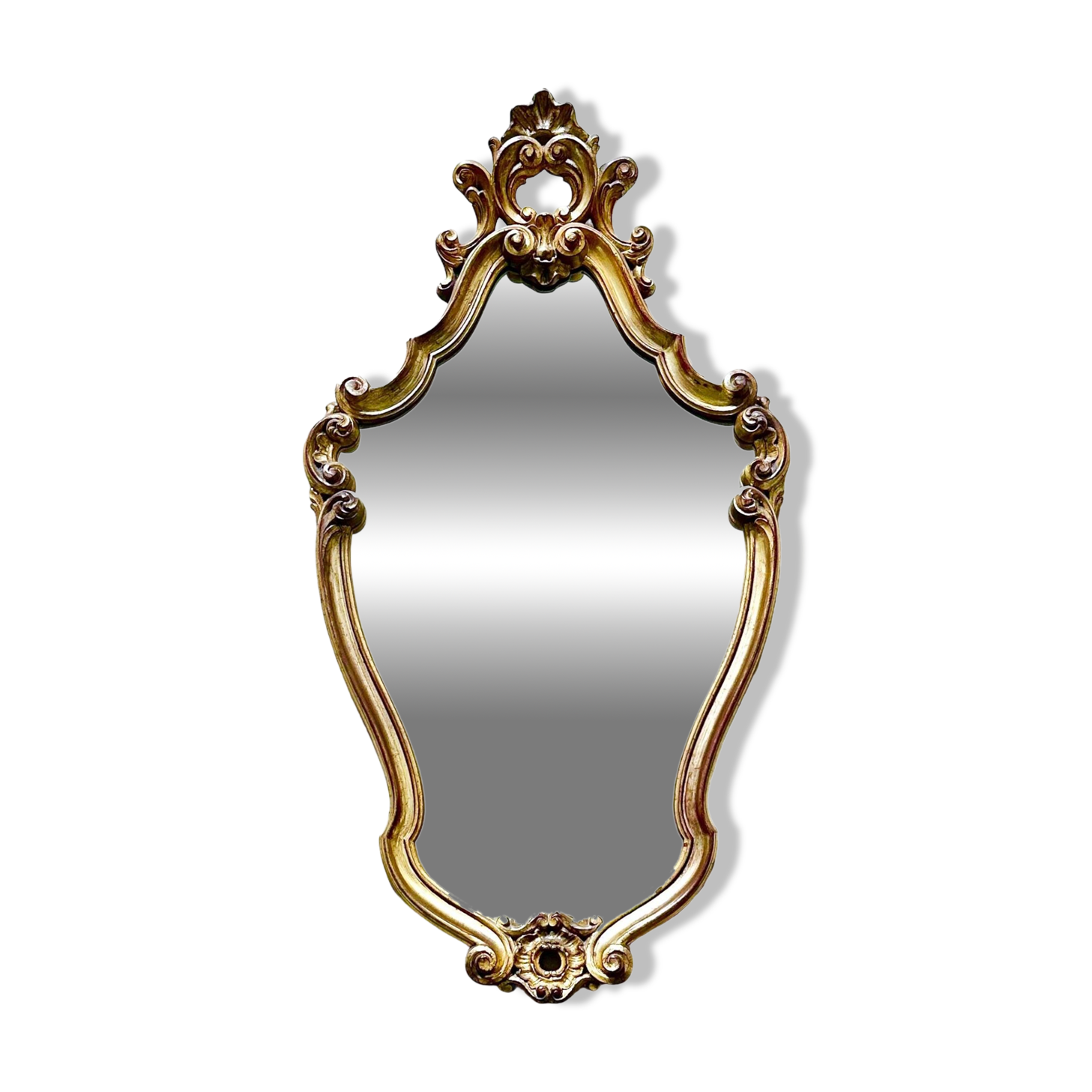 Antique wall mirror, baroque mirror, gold wooden mirror