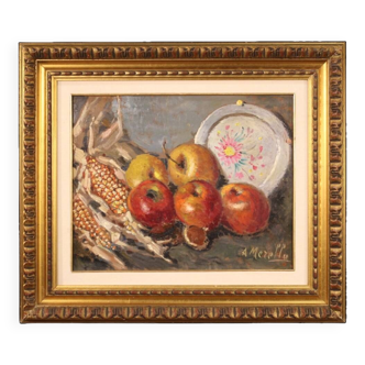 Tableau italien nature morte signé du 20ème siècle