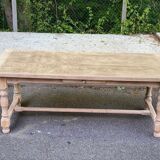 19th century solid oak extendable farmhouse table with drawer 200cm