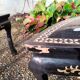 Coffee table Asian décor inlaid with vintage antique mother-of-pearl
