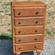 Vintage oak chest of drawers with 5 drawers from the 1950s.