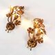 Stunning set of vintage Italian gilt florentine sconces by Biasca