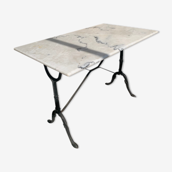 Marble and cast iron bistro table