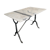 Marble and cast iron bistro table