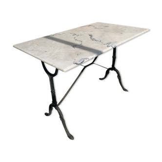 Marble and cast iron bistro table