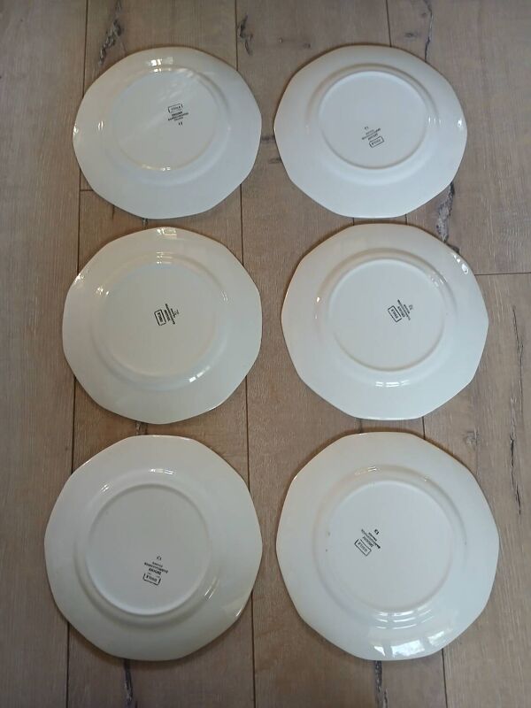 6 assiettes plates Digoin et Sarreguemines