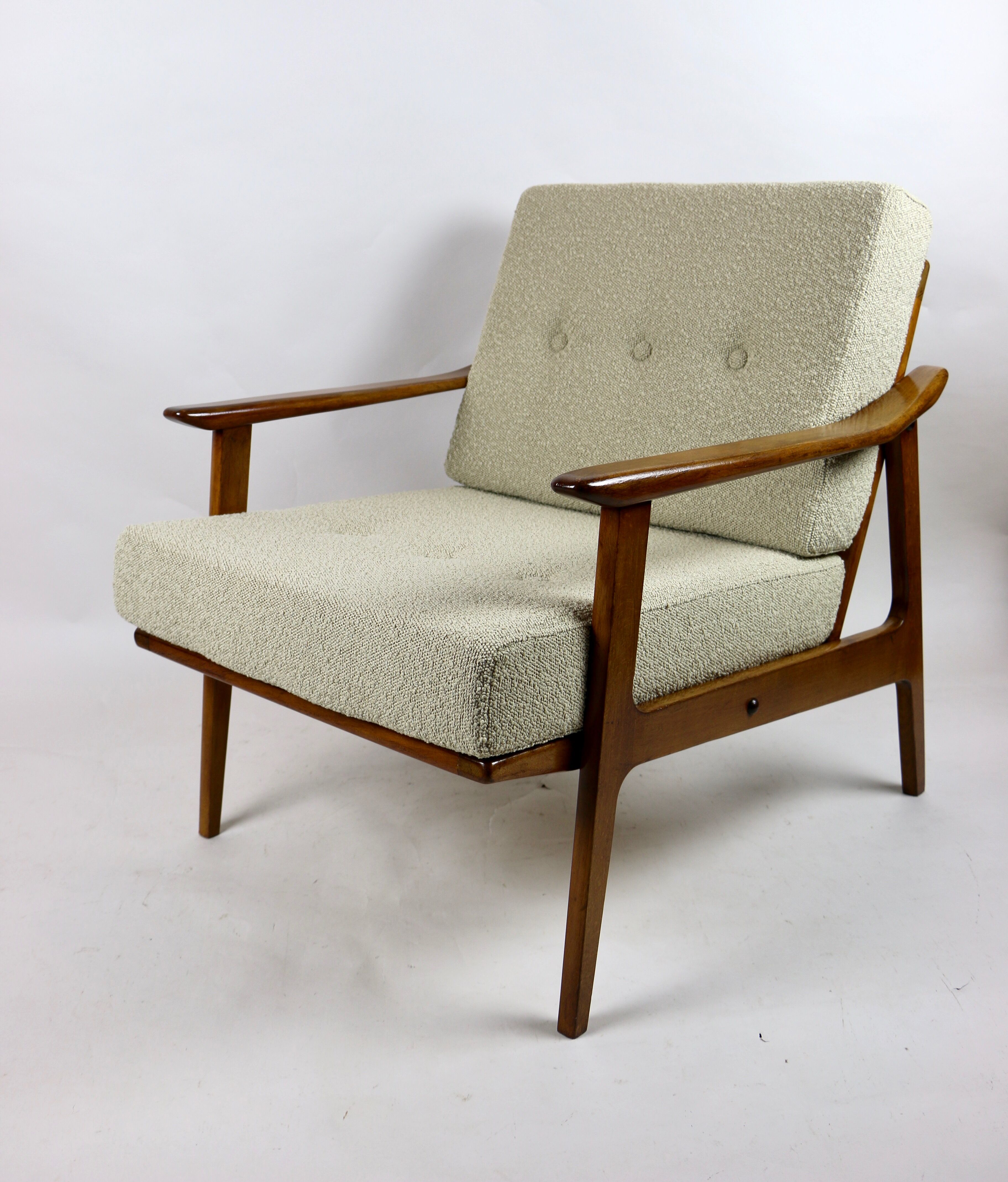 German beige boucle armchair, 1970s