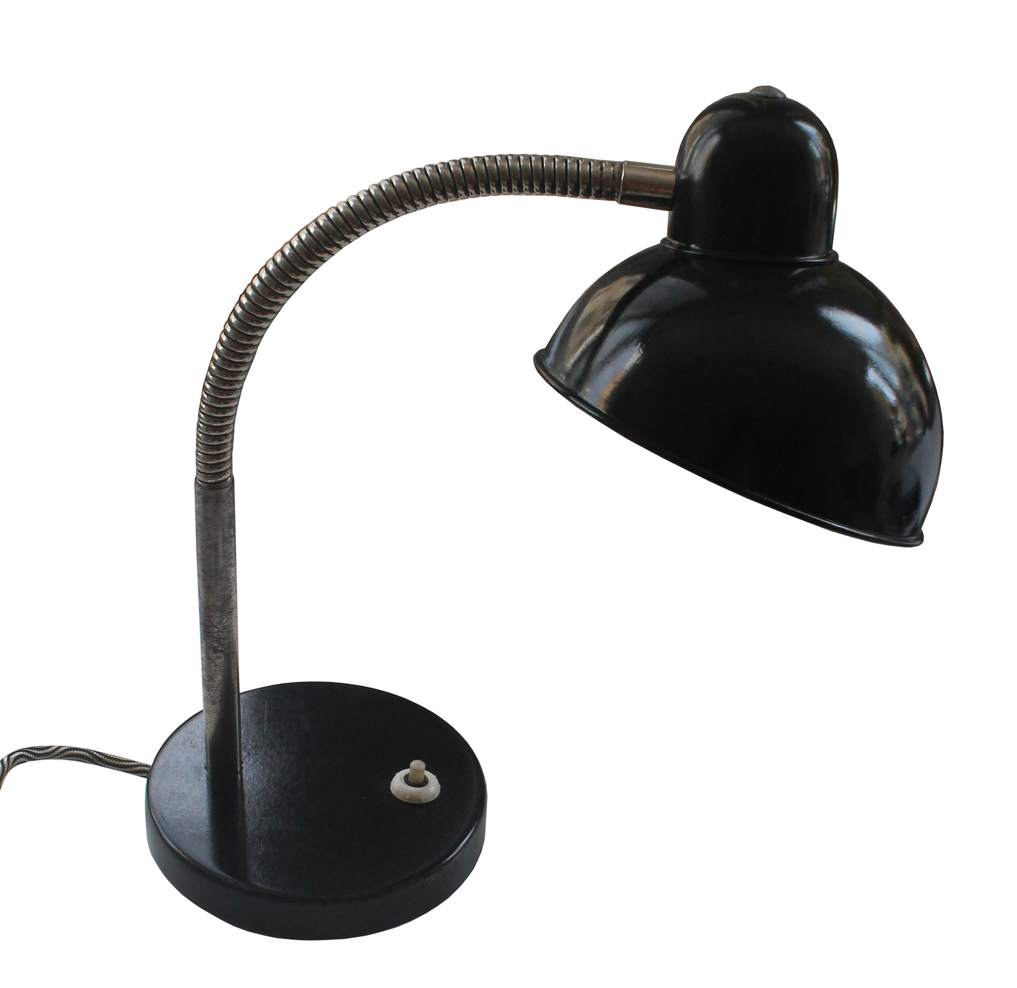 Mid century black steel table lamp