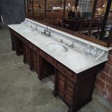 1930s Barber Cabinet | Double Salon Unit with Marble & Mirror