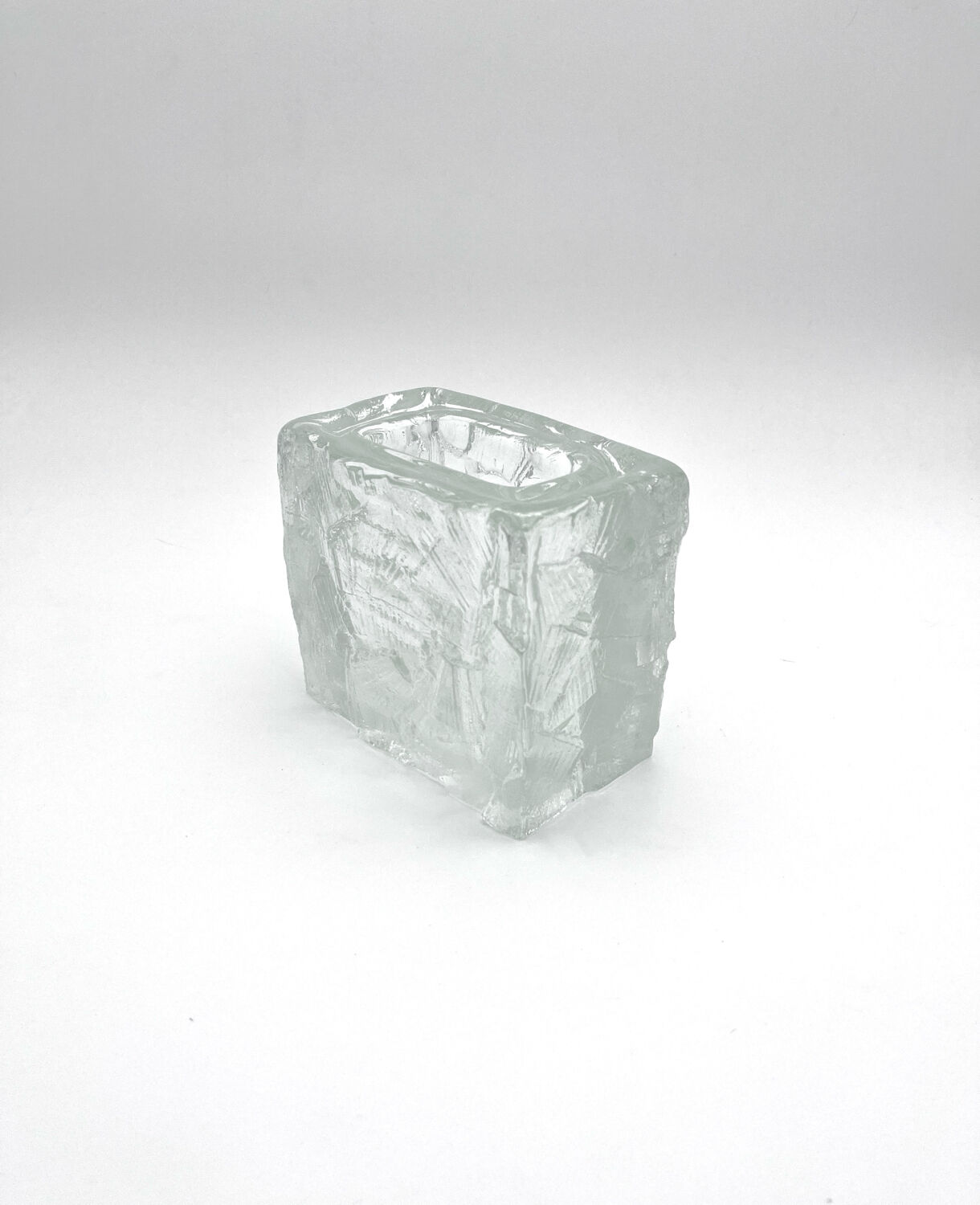 Brutalist vase "Demant" Göte Augustsson - Ruda Glasbruk - Sweden 1960