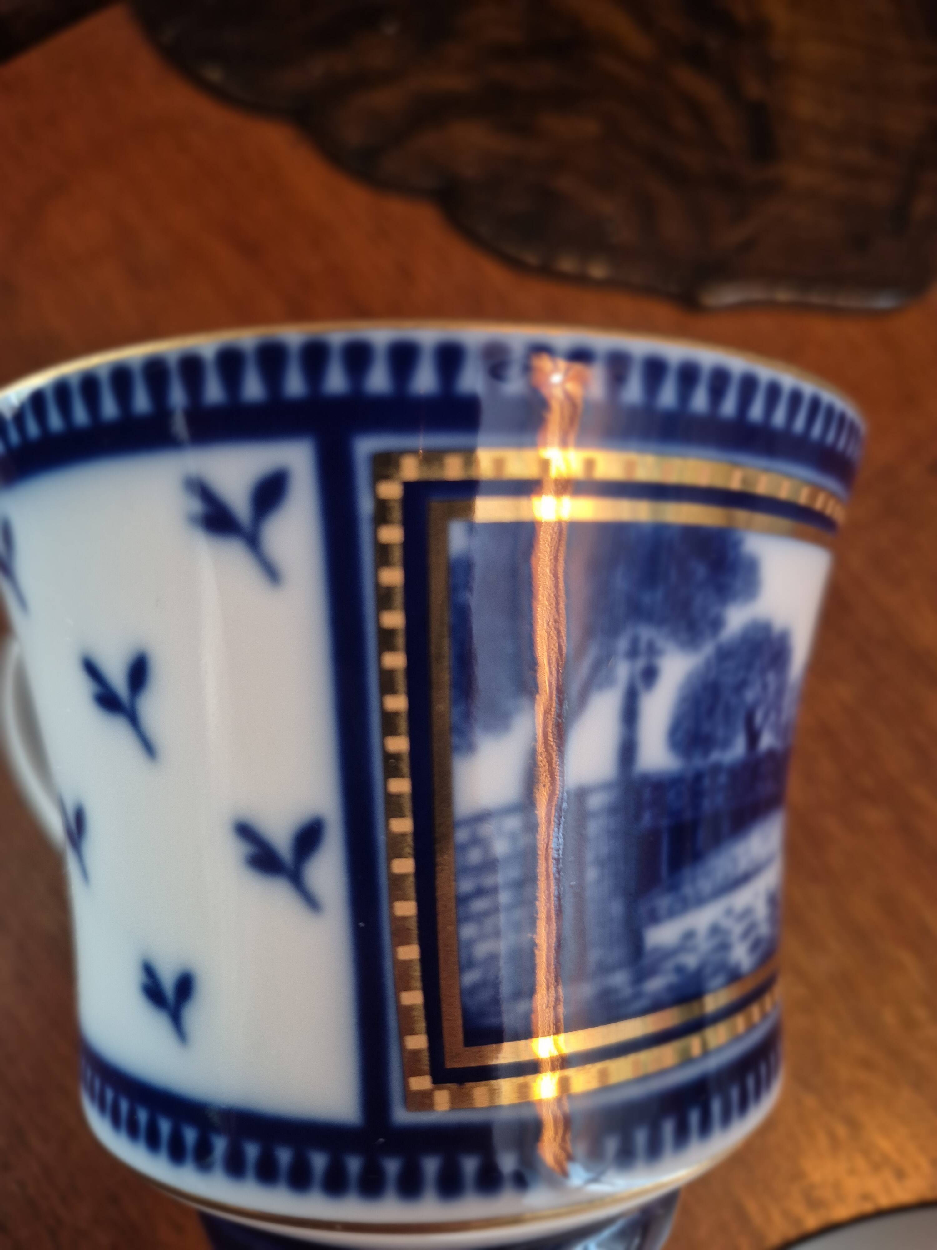 Cobalt blue tea cup Lomonosov LFZ