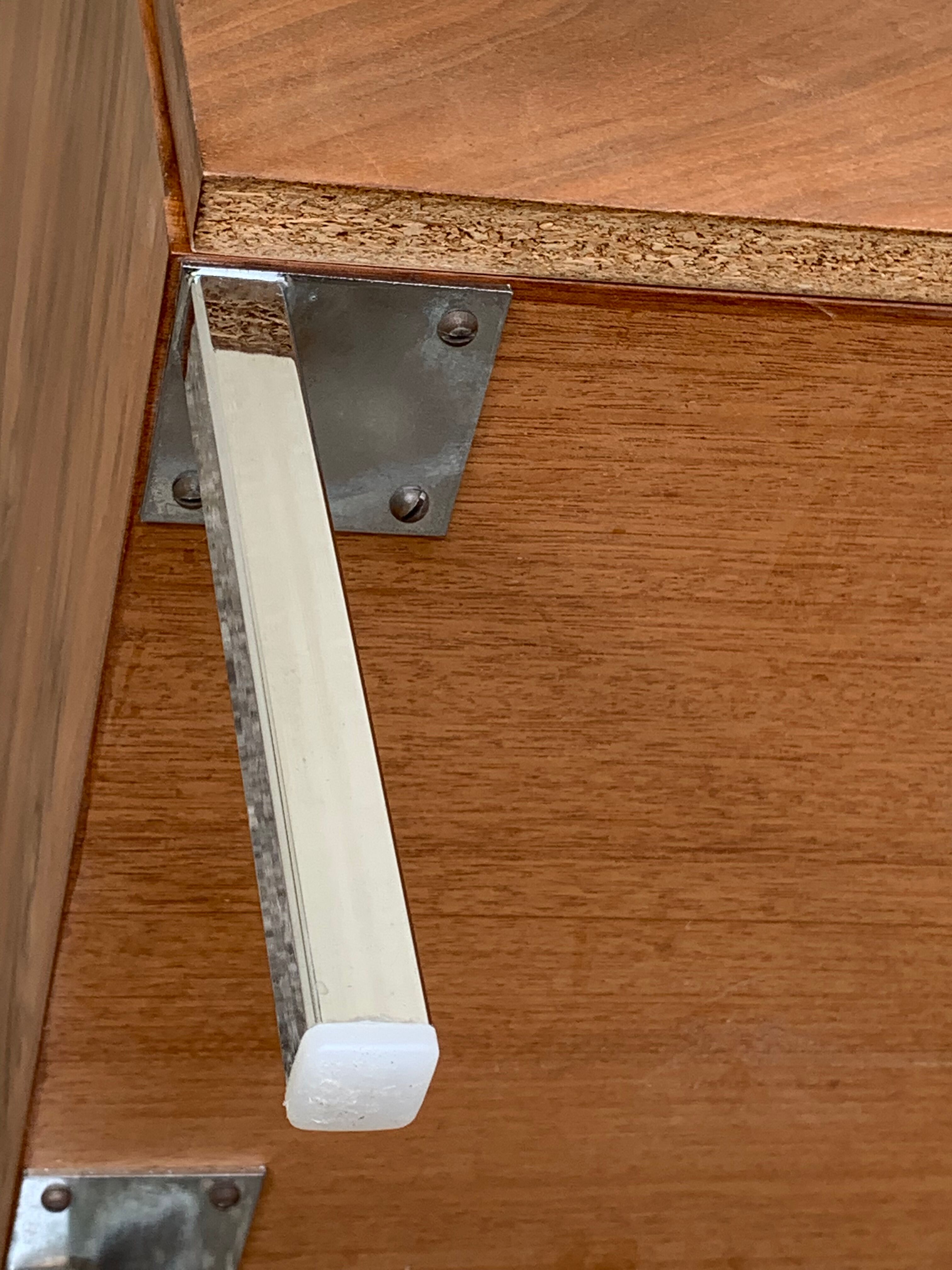 Vintage rosewood chest of drawers aluminum and chrome 1960