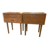 Paire de chevets danois en teck mid-century