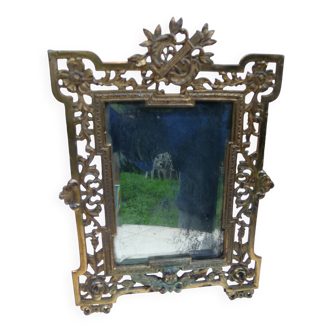 Napoleon III gilded metal table mirror